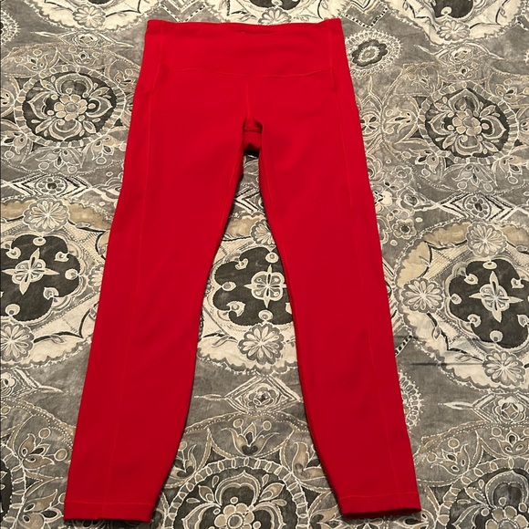 Athleta Pants - Athleta Red Ultimate Stash Pocket 7/8 Leggings